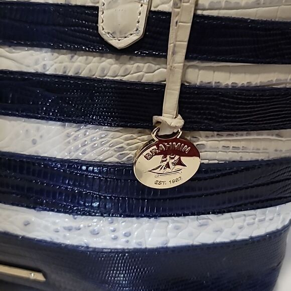 BRAHMIN Asher Suri White Corsica Purse Handbag Shoulder Bag Alligator Melbourne - Picture 4 of 9